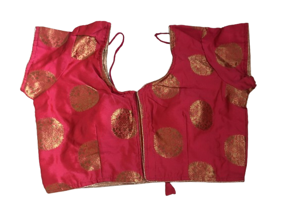 Raw Silk Peach Designer Blouse 15